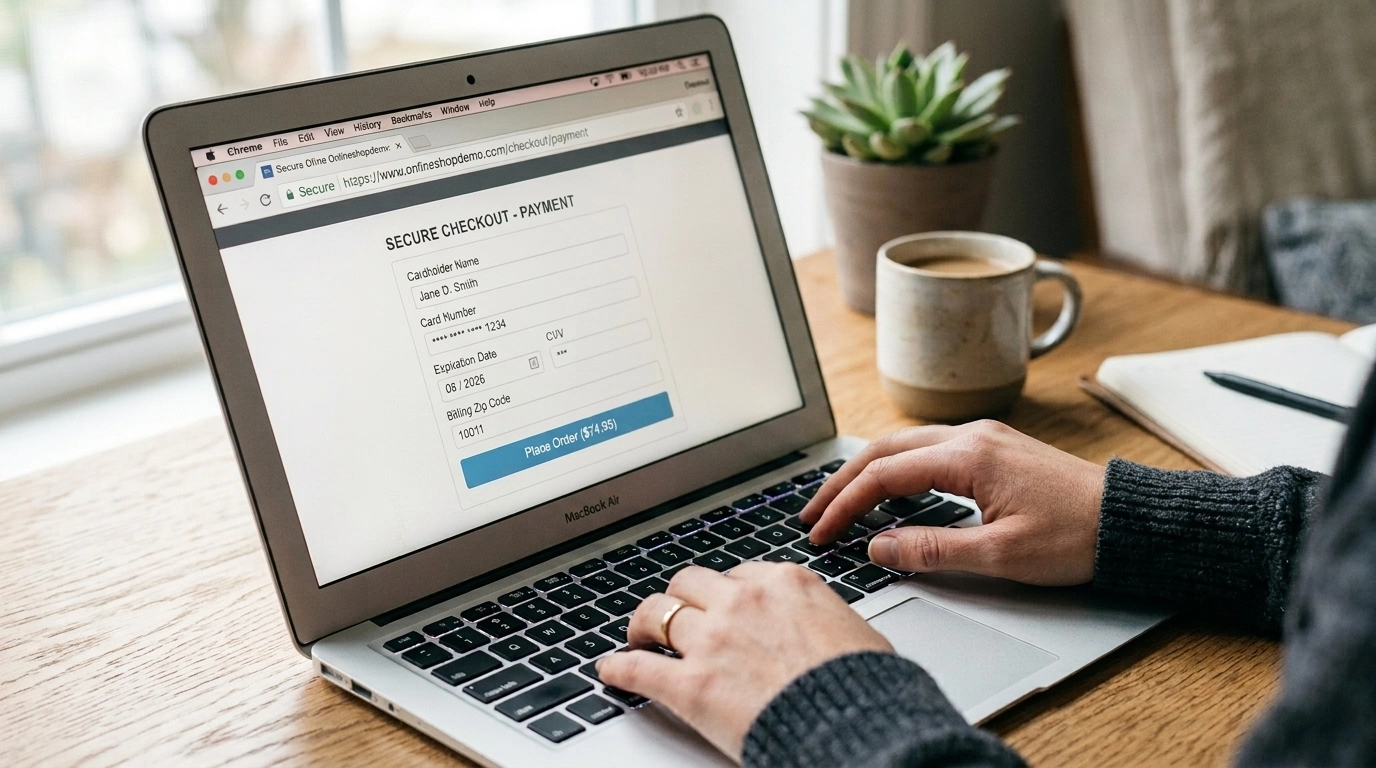 SSL certificate protecting online store checkout